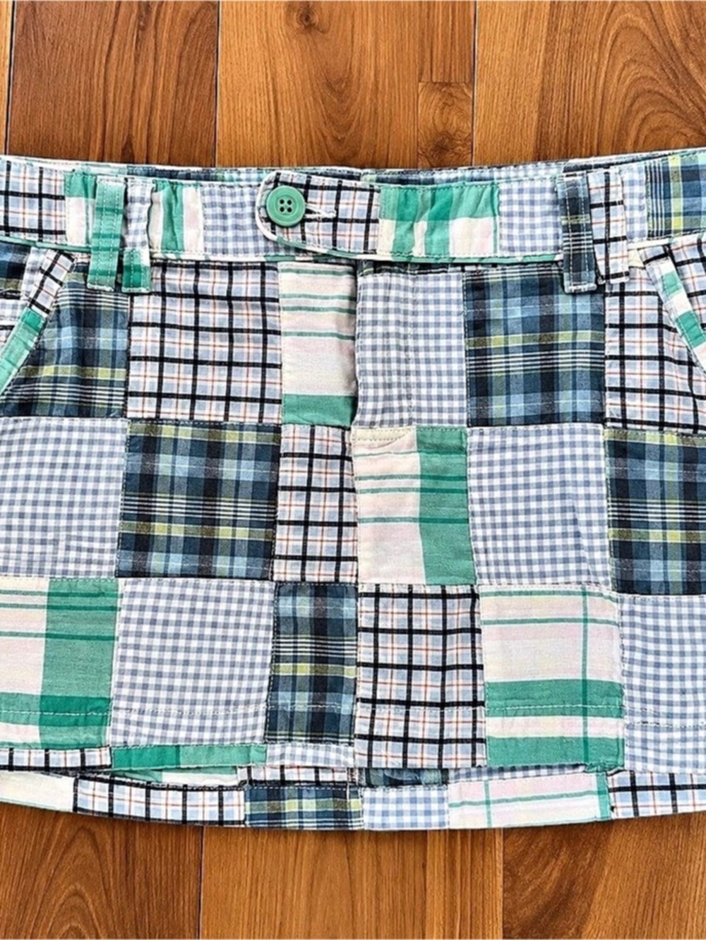 Arizona Jean Company Patchwork Mini Skirt in Blue & Green Size 9